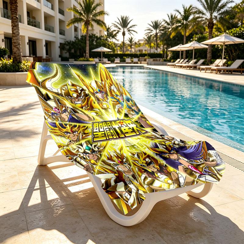 Saint Seiya Print Beach Towel Design, Soft, Lightweight. for Home Bathroom, Spa, Pool, Yoga, Surfing, Camping, Gift for Family, Friend