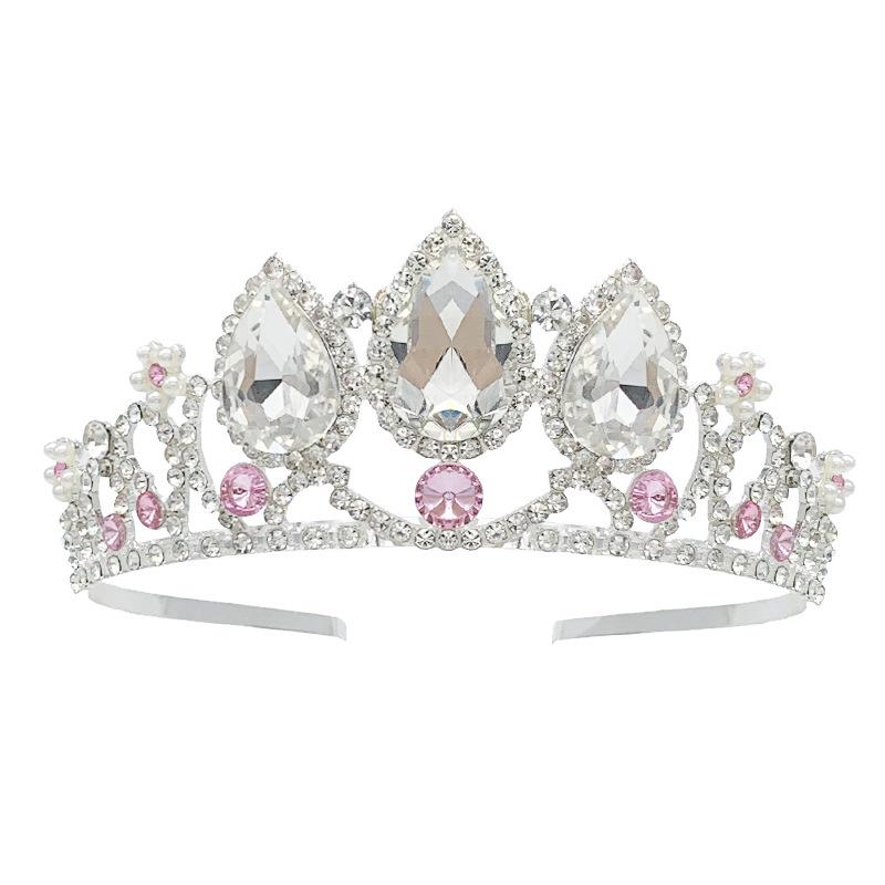 Детская тиара-ободок из сплава со стразами - Принцессин головной убор для праздника или подарка на день рождения