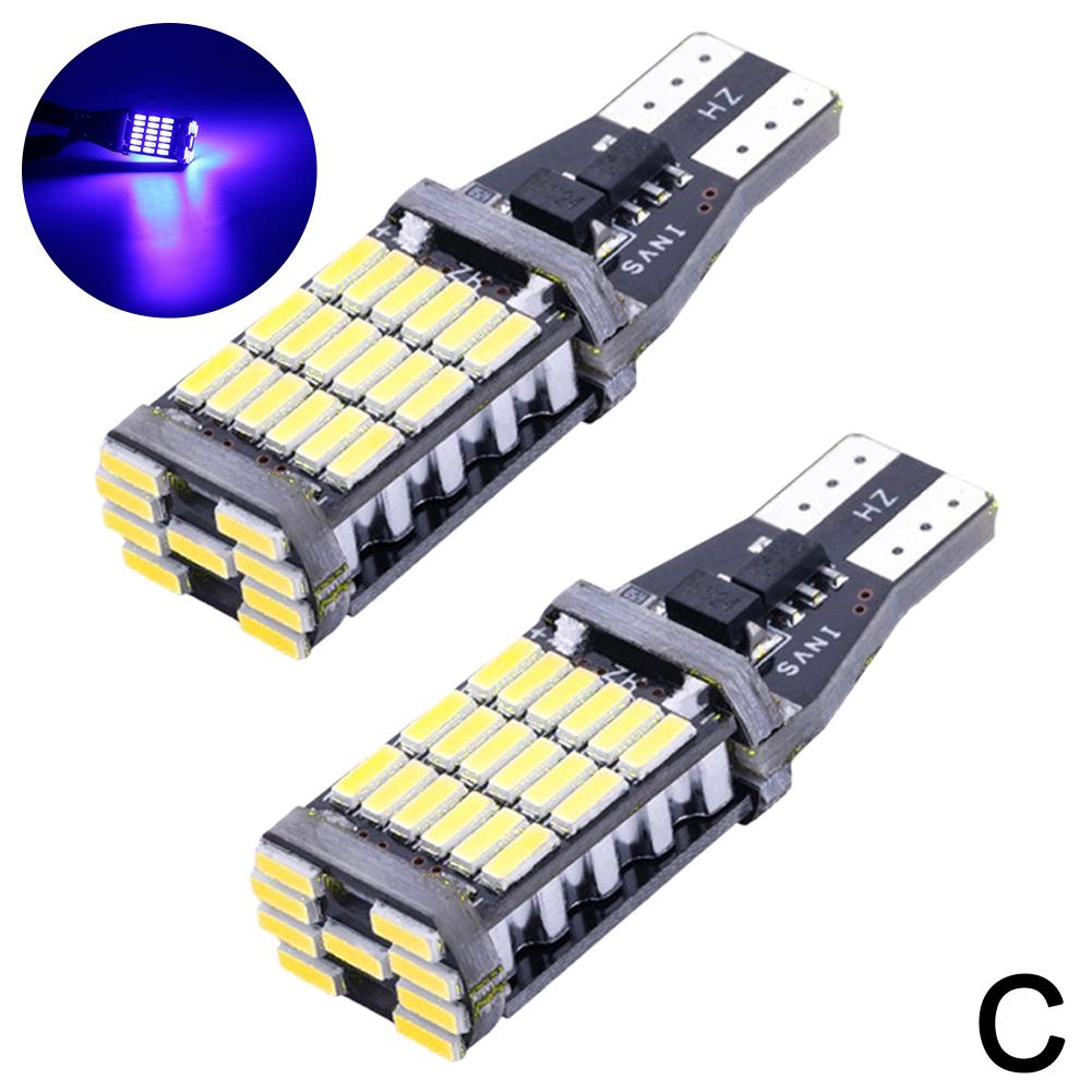 2 шт. T15 W6W светодиодные лампы без ошибок 921 912 T16 светодиодные лампы заднего хода для автомобиля супер яркие 45SMD 4014 белые 12 В