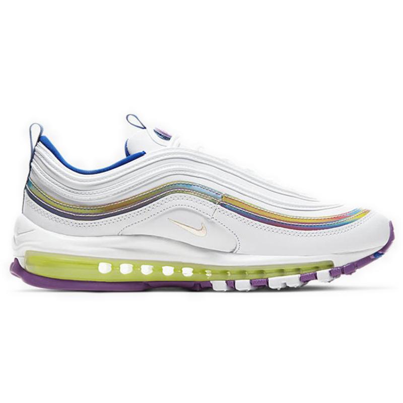 Nike Женские кроссовки Air Max 97 Белые с переливающимися полосками Повседневная обувь CW2456-100