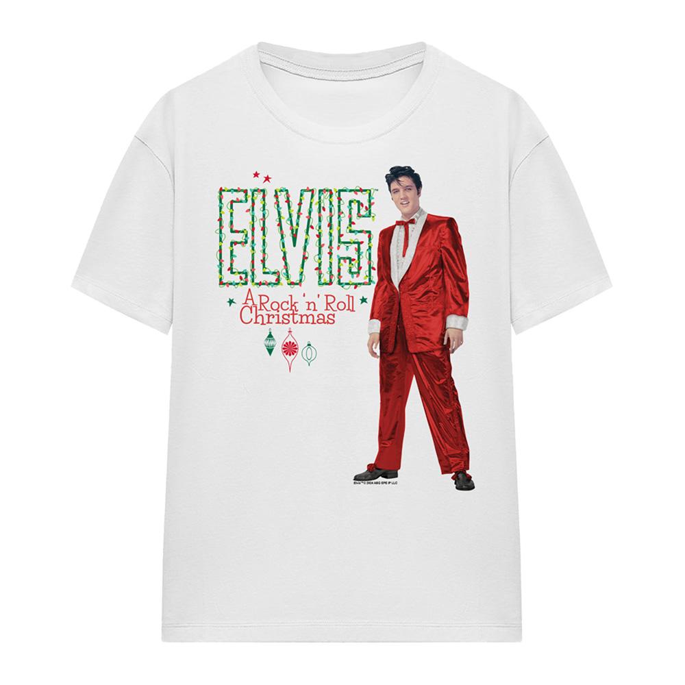 Elvis Presley Womens/Ladies Holiday Lights T-Shirt