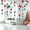 2pcs Red White Green Christmas Decorations 3D Christmas Tree Paper Streamers Party Banner Garland Christmas Party Decorations Hanging Decor