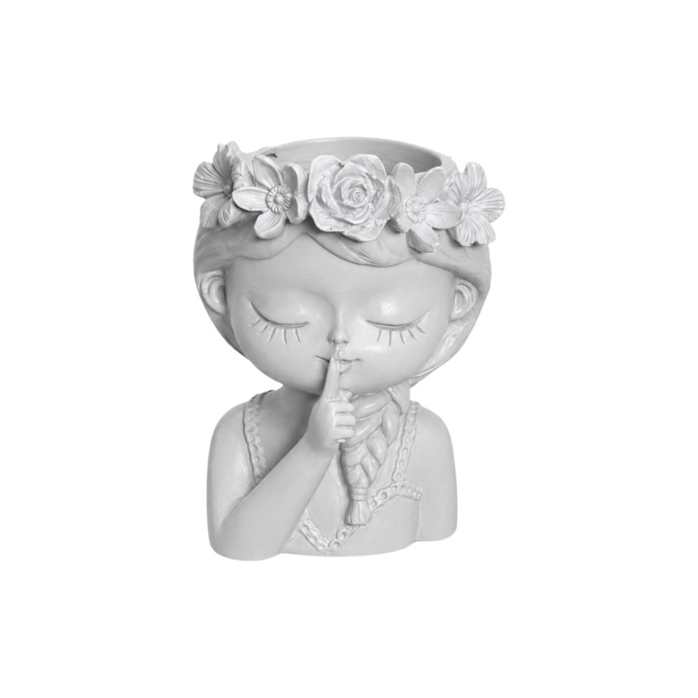 Resin Plant Pot Candle Holder Storage Can Pretty Girl Desktop Ornaments Garden Pots