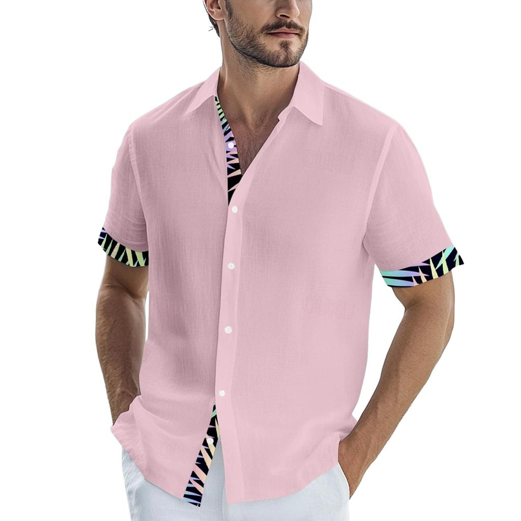 Мужские винтажные рубашки для боулинга на пуговицах с коротким рукавом, летняя пляжная рубашка