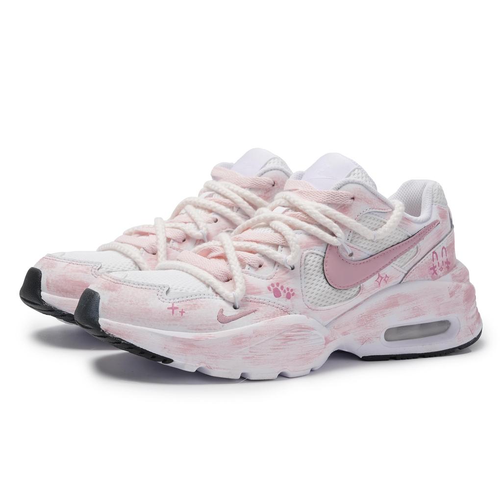 Nike Air Max Fusion Mesh Slip Resistant Low top Running Shoes Unisex Pink CJ1670-102(Team2058-S-BOX)