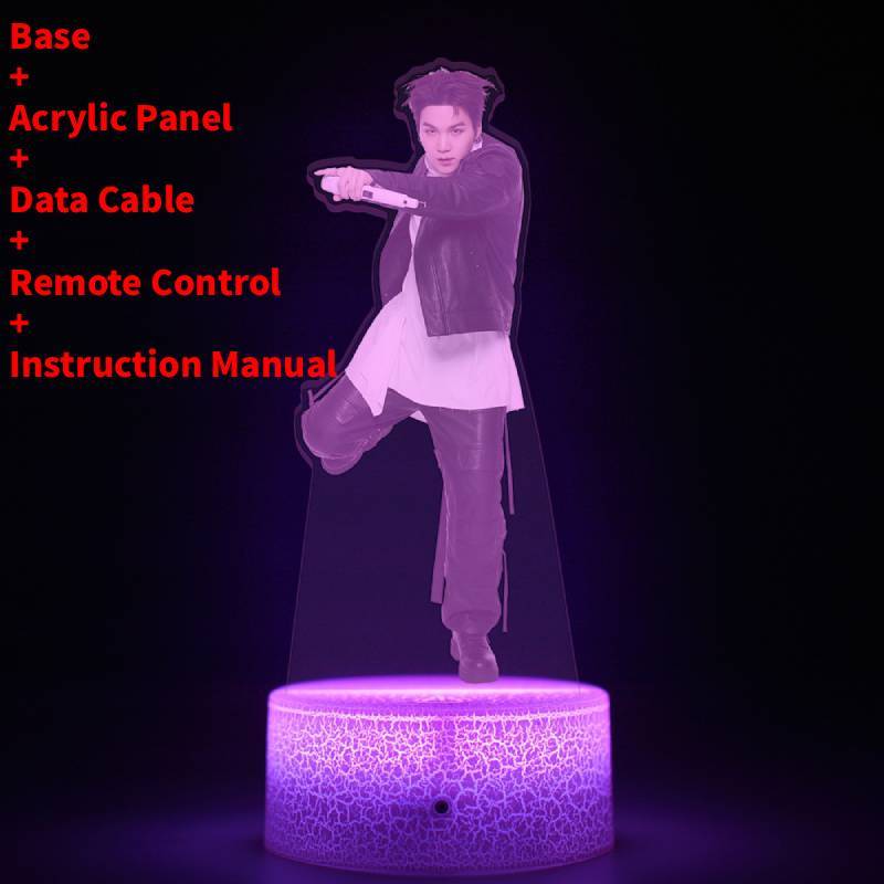 Светодиодный ночник BTS World Tour Comeback Concert с пультом дистанционного управления для декора комнаты и коллекционный подарок