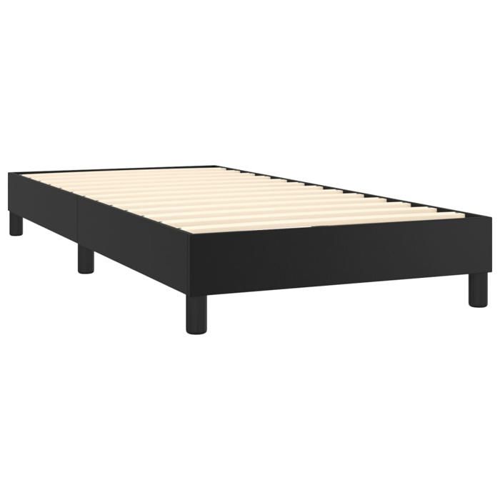 Maison Exclusive - Sommier à lattes de lit avec matelas Noir 90x200 cm Similicuir