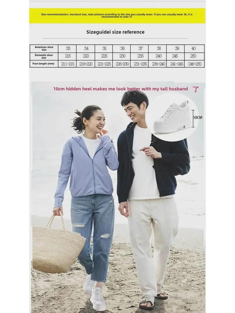 Весна/Лето 2024 Женские низкие белые кроссовки на танкетке 10 см