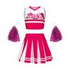 Kids Cheerleading Costume Set 3D Print A-Line Skirt Girls Sports Events