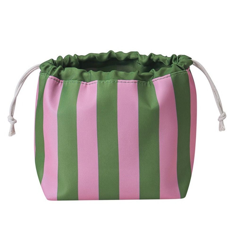 Striped Makeup Bag Organize Large Capacity Striped Cosmetic Organizer Female