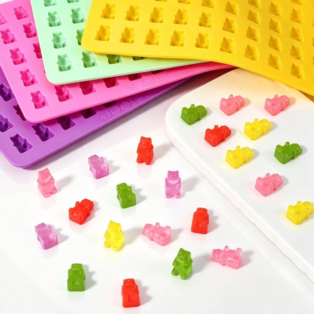 Food-Grade Silicone Gummy Molds Trays Bear Shapes Chocolate Molds New Pudding Mould Baking