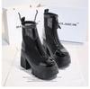 Модные черные ботильоны на платформе в готическом стиле для женщин, толстые дышащие летние ботинки для женщин 2024 года, панк-ботинки на высоком массивном каблуке
