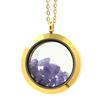 Stones and Minerals. Raw Tanzanite Necklace. 25 Mm Medallion Model. Gold Color.