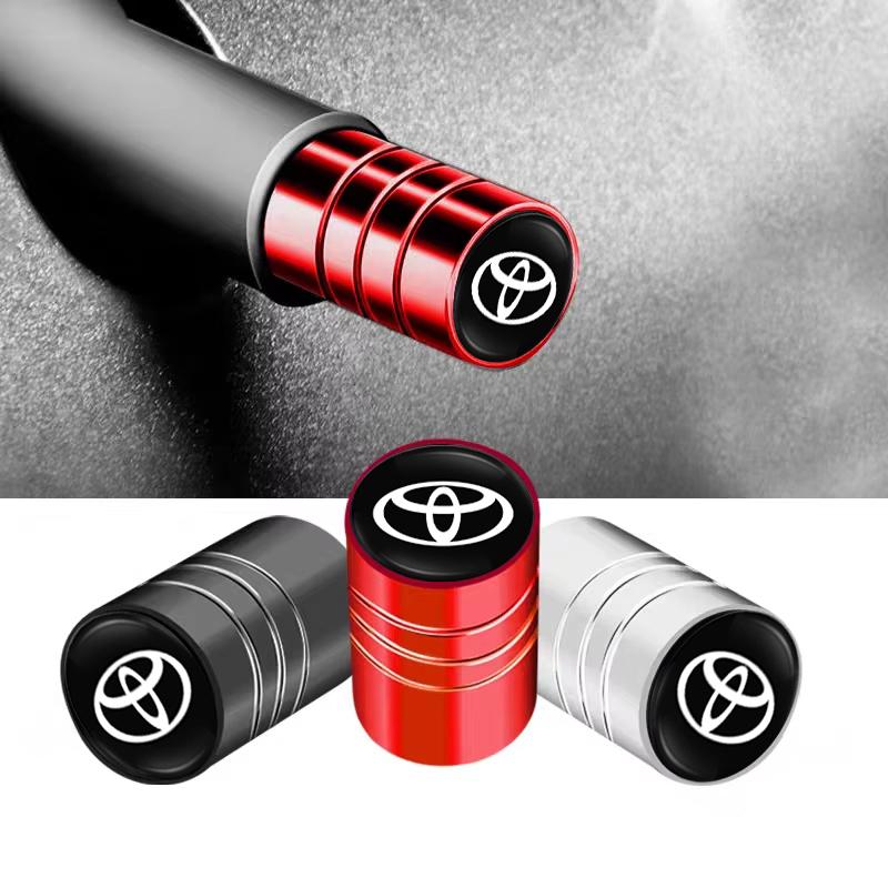 4Pcs Car Tire Valve Stems Cap Aluminum Wheel Air Valve Cover For Toyota CHR Aqua GR Prius Hilux Aygo Avensis Yaris Cruiser Supra