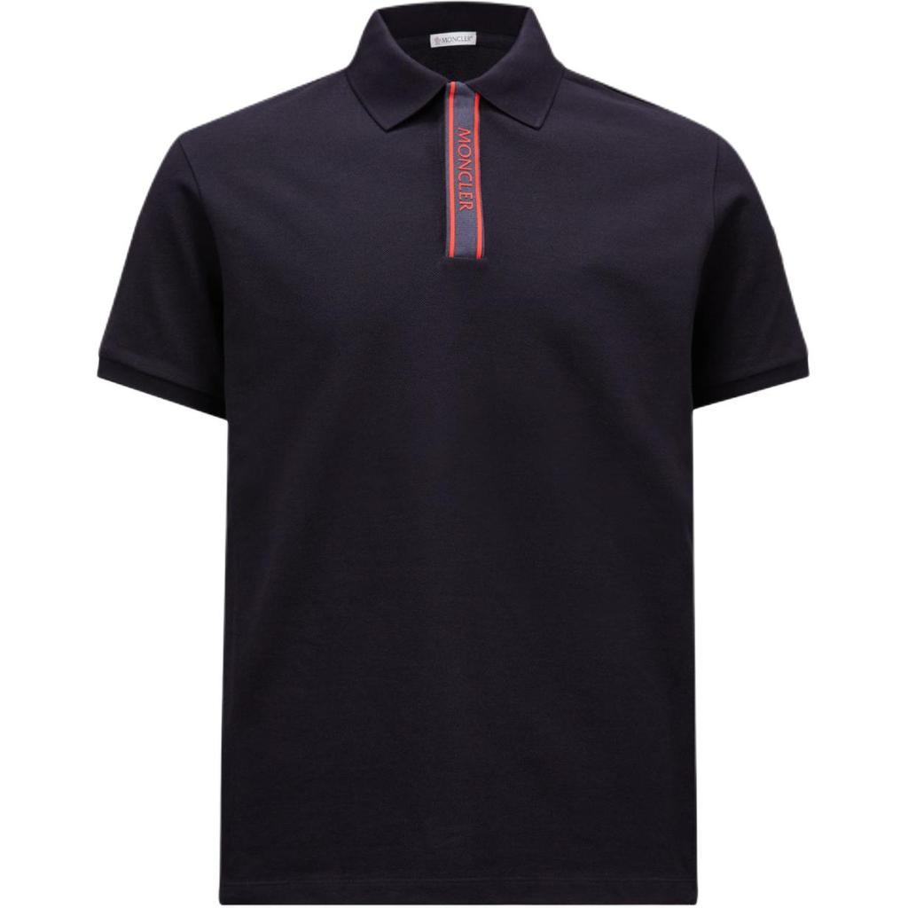 Moncler Button Closure Cotton Short Sleeve Polo Shirt Men tops Dark-Blue J10918A0000289A1677X