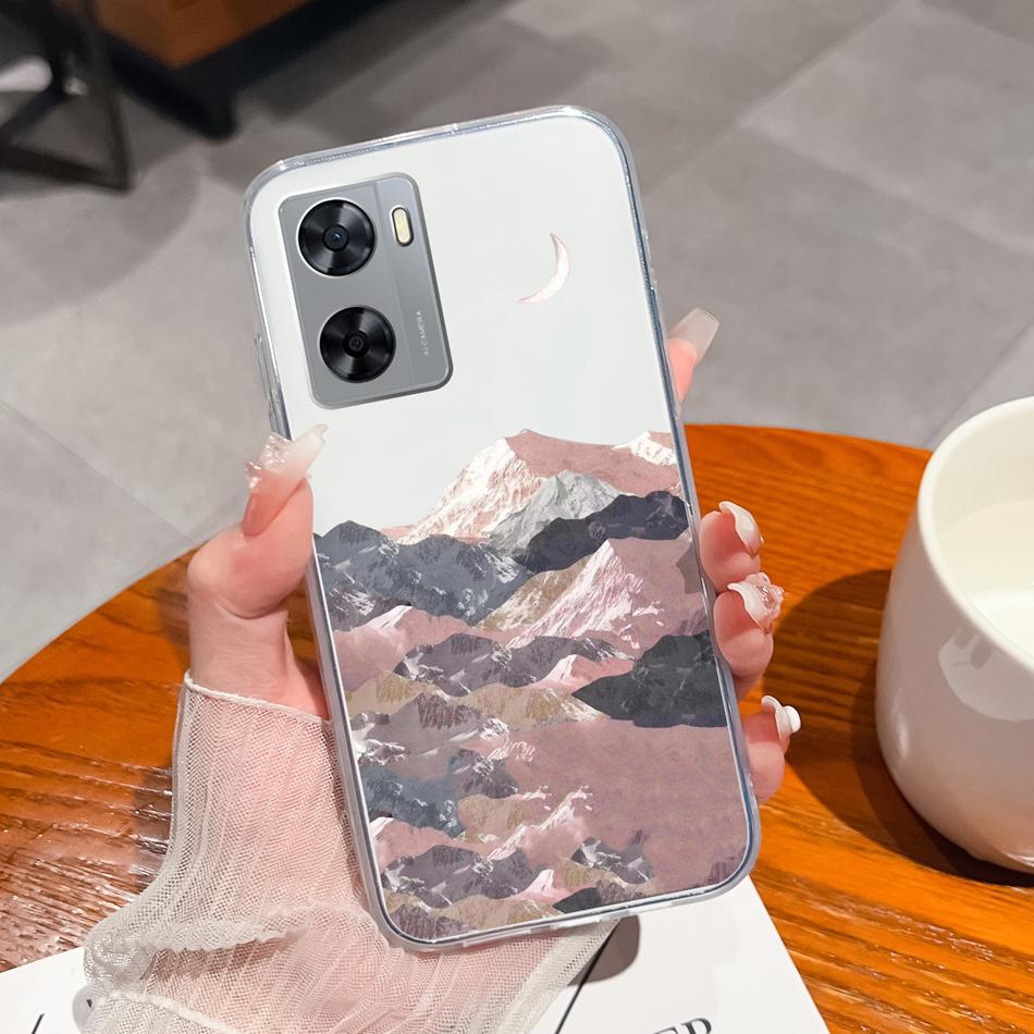 For Oppo A77 A77S Phone Case Colorful Flowers Patterns Back Cover For OppoA77 A77 S 2022 Soft TPU Transparent Silicone Bumper