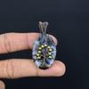Dendrite Opal 999 Copper Wire Wrapped Pendant, Handmade Gemstone Jewelry Pendant Gift For Birthday
