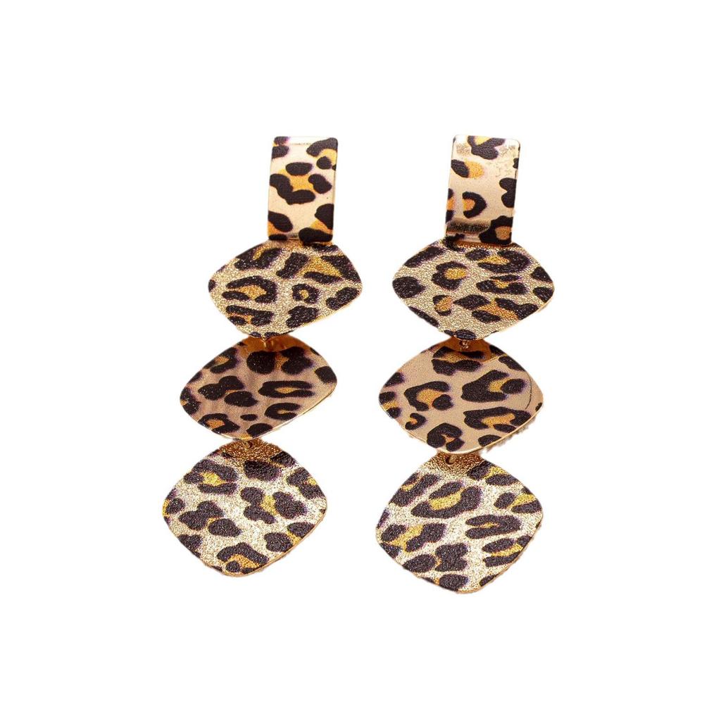 Leopard Print Long Tassel Earrings for Women