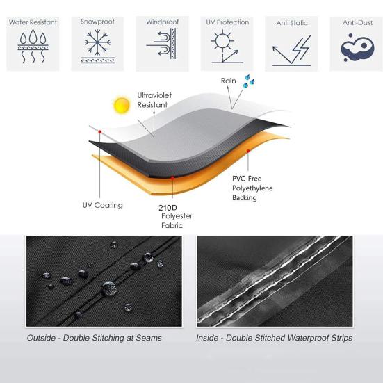 Чехол от дождя для мотоцикла Водонепроницаемый Устойчивый к УФ-излучению Защитный чехол для велосипеда Сверхбольшой Складной Чехол от дождя для дорожного электровелосипеда с набором сумок для хранения