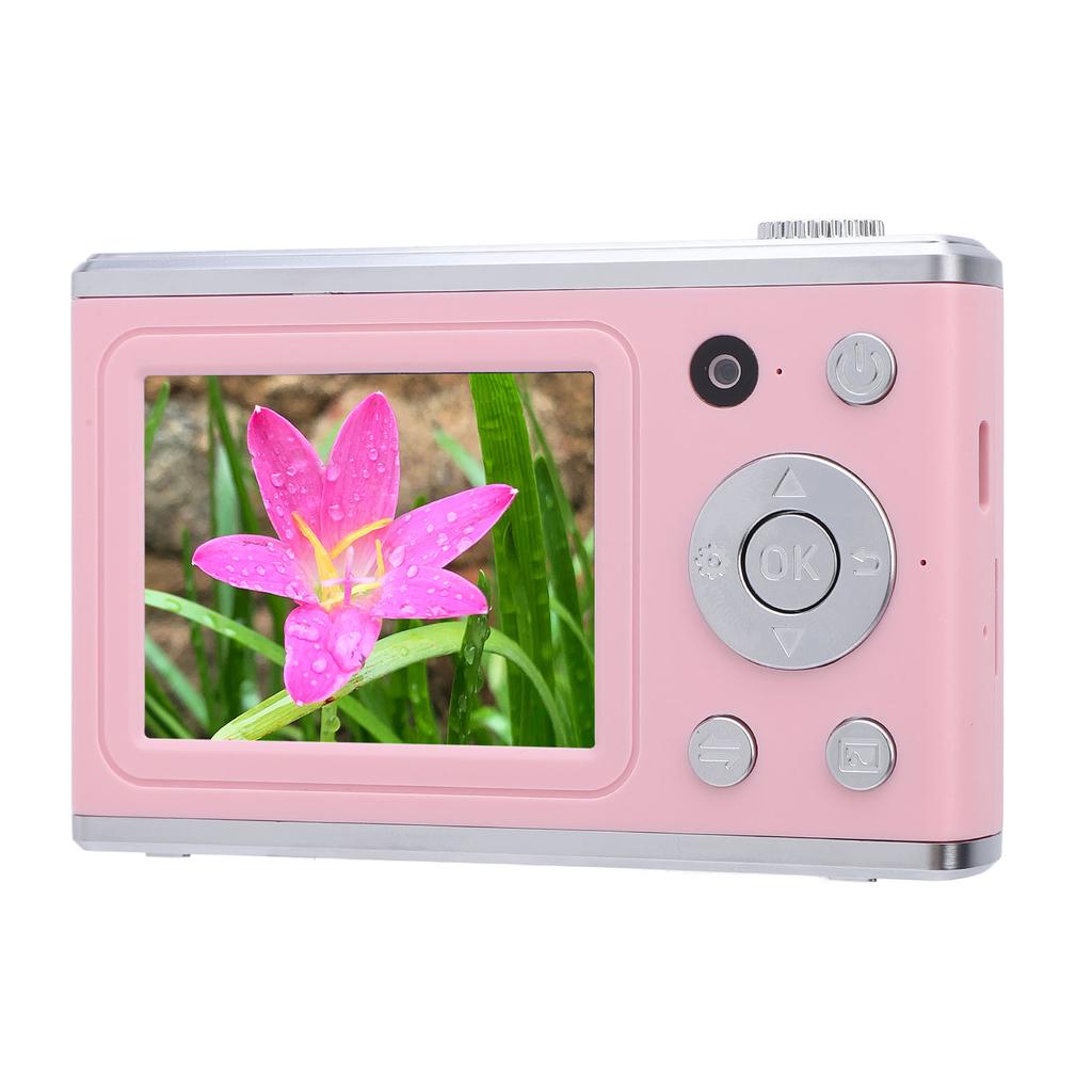 Digital Camera Front Rear 48MP 2.4in IPS Screen Video Camera with Fill Light for Daily Travel Rose
