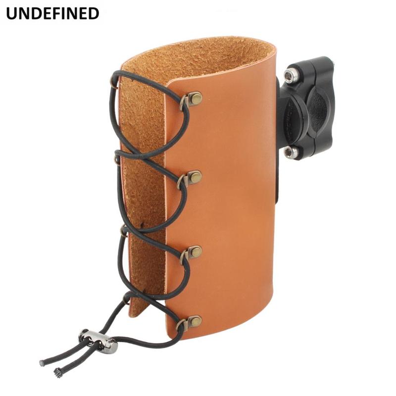 Motorcycle Cup Holder Handlebar Drink Holders Water Bottle Coffee Stand PU Leather Outdoor Sports Cup Adapter Bicycle Universal