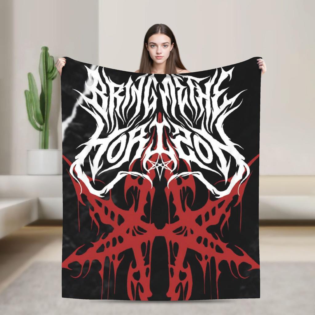 BMTH Bring Me The Horizon  Warm Soft Blanket  Picnic Plush Bedding Throws Pattern Outdoor Flannel Bedspread Sofa Bed Cover