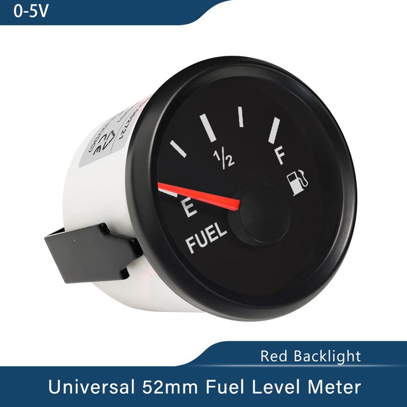 Signal 0-5V Boat Fuel Level Gauge Waterproof Car Fuel Gauge with Red Backlight Working Volt 9~32V Fit Car Motorcycle Yacht