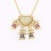 Nidin Fashion Hot Family Member Pendant Necklace Micro-Studded Zircon Love Heart Boy Girl Parent-Child Jewelry Mother's Day Gift