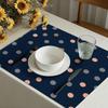 4/6pcs Rectangle Placemats - 18X12 Inches Navy Blue Background Pink Gray Copper Dots Three-Dimensional Wallpaper 2D Element Pattern Design Easy-To-Cle