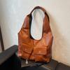 Large Capacity Underarm Bag Women's New Soft Leather Wide Shoulder Strap Tote Bag Multi-pocket Shoulder Bag