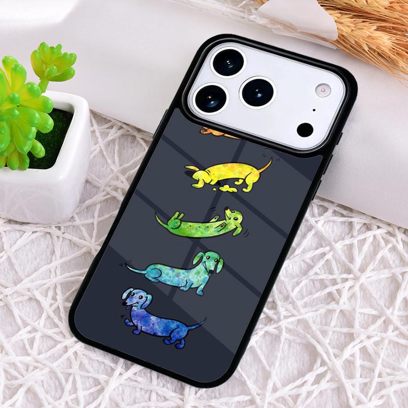 Чехол для телефона с таксой и цветами для iPhone 17 Air 16 15 11 12 14 13 Pro Max Ударопрочный чехол