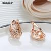 SIMJOO New Hollow-out Micro-inlaid Zirconium Versatile Trend Elegant Temperament Earrings For Women