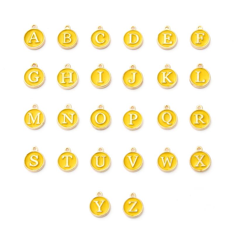 AZ Буквенно-цифровой эпоксидный сплав Двусторонний кулон для DIY ювелирных изделий и аксессуаров