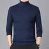 Winter Autumn Men's Formal Clohtes Striped Knit Knitwear Turtleneck Sweater For Men Tops Blouse Undershirts Work