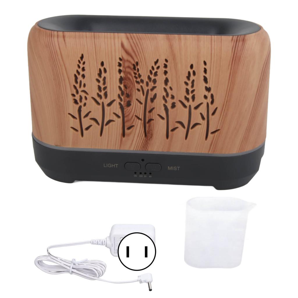Humidifier 200ml Aroma Diffuser Wood Grain Flame Pattern Light Low Noise 100?240VUS Plug