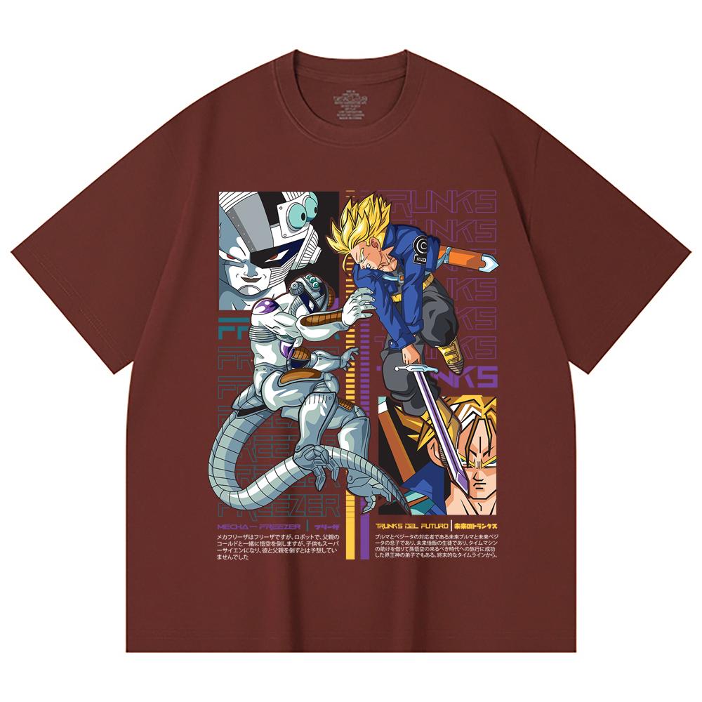 230 г/м² 100% хлопок Dragon Ball V50 Принт с Транксом и Фризой Унисекс Футболка из плотного хлопка
