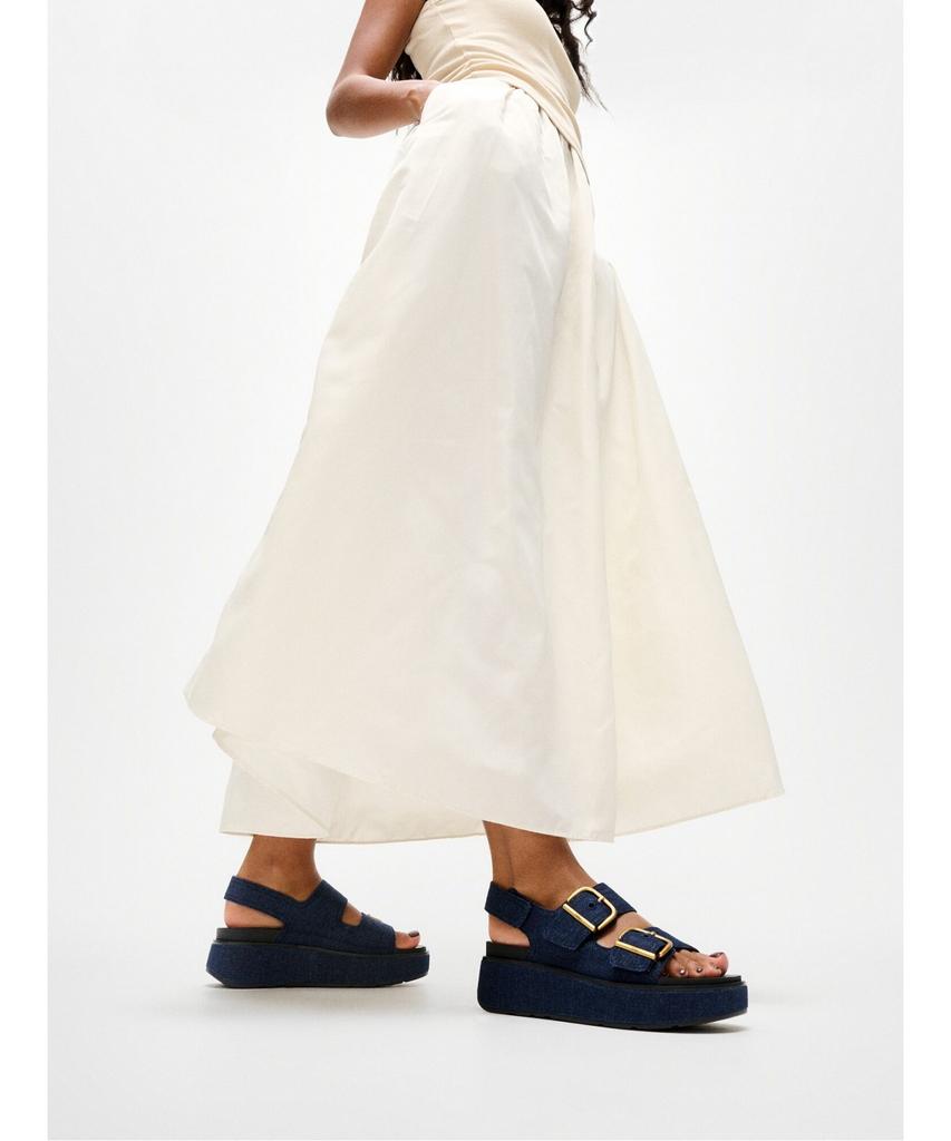 Fitflop Women'S Gen-Ff Max Buckle Denim Back-Strap Sandals - Dark Denim (Ft64K2S09R)