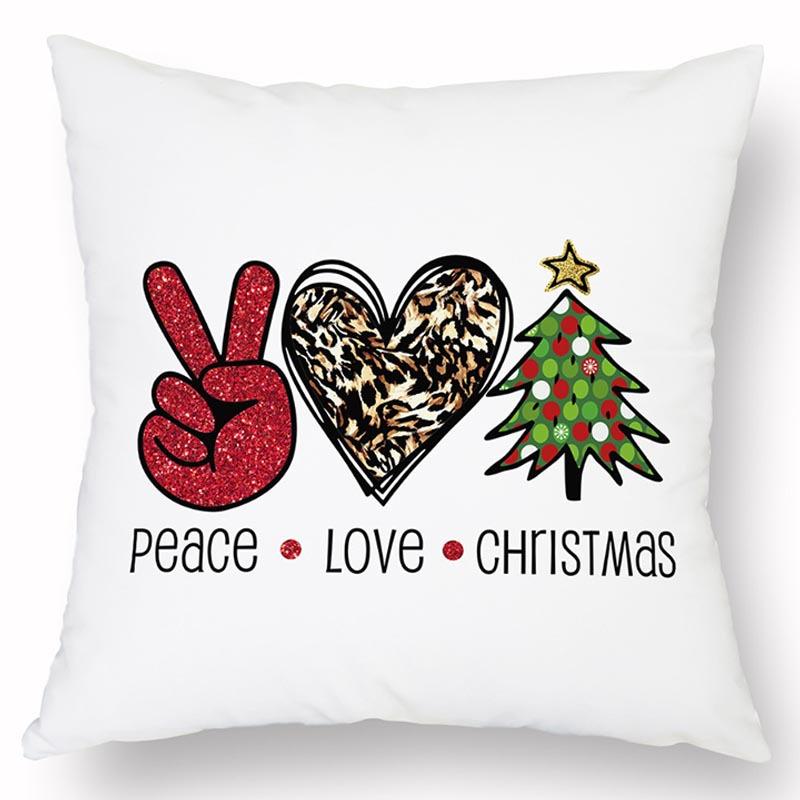 Новая Рождественская Льняная Наволочка с Принтом Домашний Диван Гостиная Праздничная Грязеотталкивающая Подушка