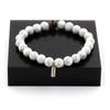Stones and Minerals. Howlite + Tiger Eye 8 Mm Bead Bracelet. Made In France.