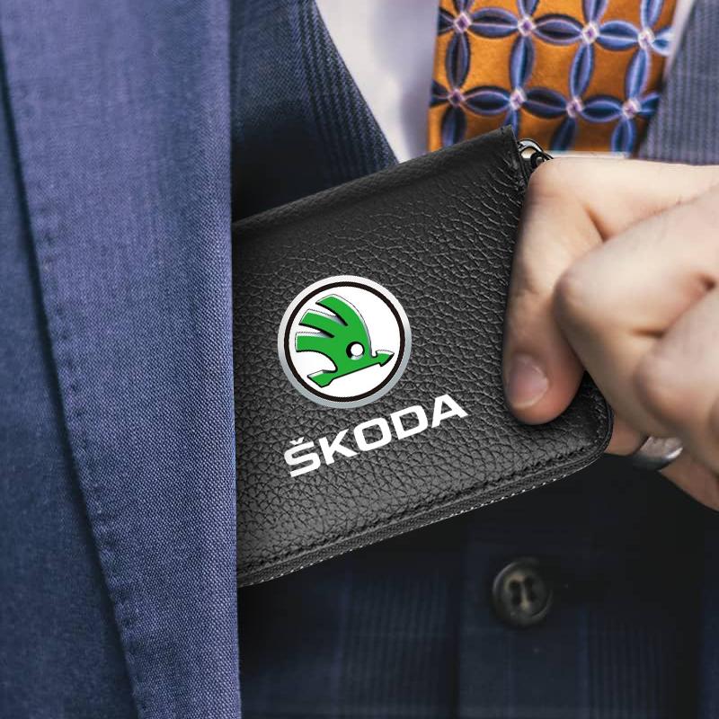 Кошелек из натуральной кожи для водительского удостоверения, ID-карты, банковских карт для Skoda Octavia Fabia A7 Kamiq Kapoq Kodiaq Rapid SCALA Superb Yeti Derivati