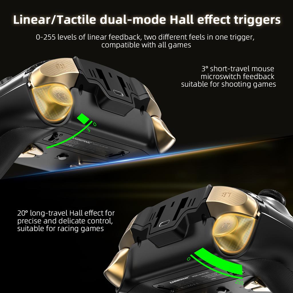 2026 New RG G01 Smart Game Controller with Large Screen, Dual Hall Linear Triggers, Wireless Bluetooth Gaming Controller