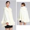 5 Colors Oversize Mantle Winter Faux Fur Collar Poncho Cape Women Batwing Sleeves Loose Cloak Vintage Shawl Wedding Overcoat With Hat