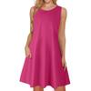Womens Summer Dresses Loose U Neck Sleeveless Sundresses Dress With Pockets