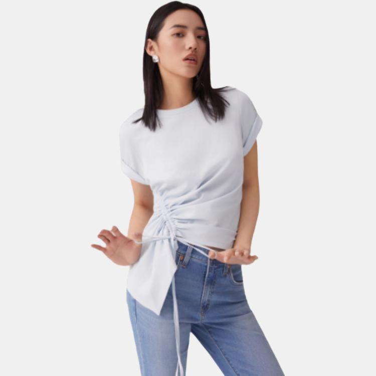 Levis SS25 Commuting Минималистичная Однотонная Футболка с Коротким Рукавом Стандартного Кроя Женские Топы Белый 002YT-0000