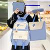 New Cute Schoolbag, High-capacity Casual Backpack for Primary and Secondary School Students, Four-piece Set, Small Fresh Girls Backpack.