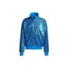 Adidas Originals Trefoil Blue Version Series Logo Stripe Sequin Zip-Up Jacket Men Outerwear Bird-Feather-Blue IA2463