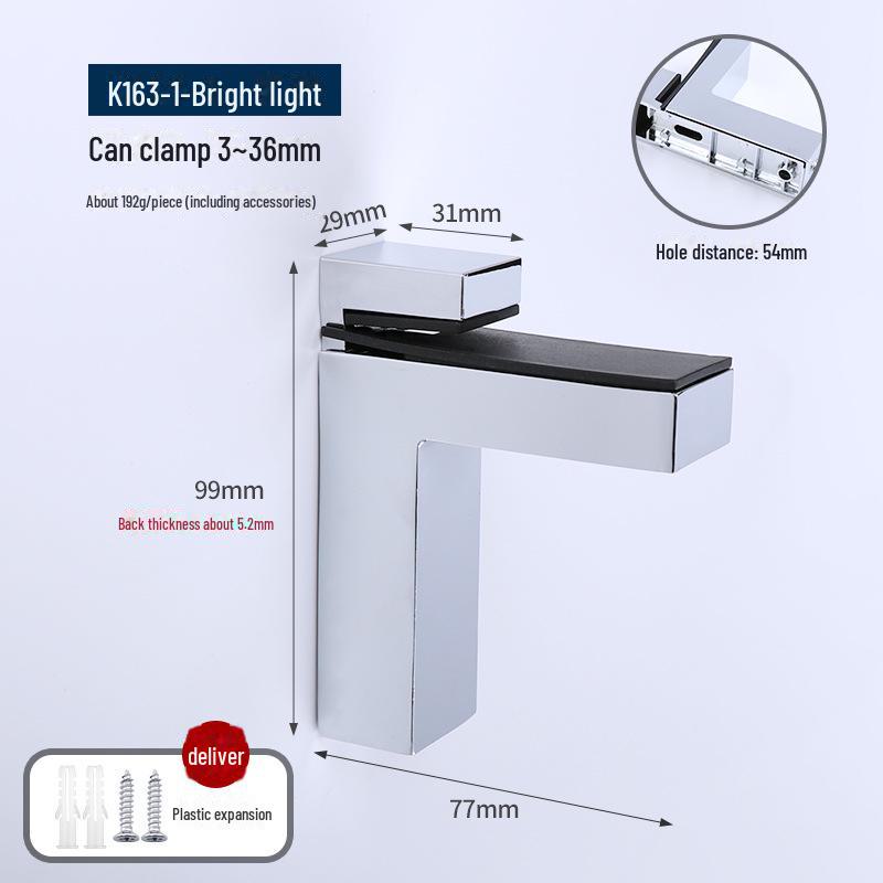F-образный зажим для стекла Duckbill для ванной комнаты/кухни