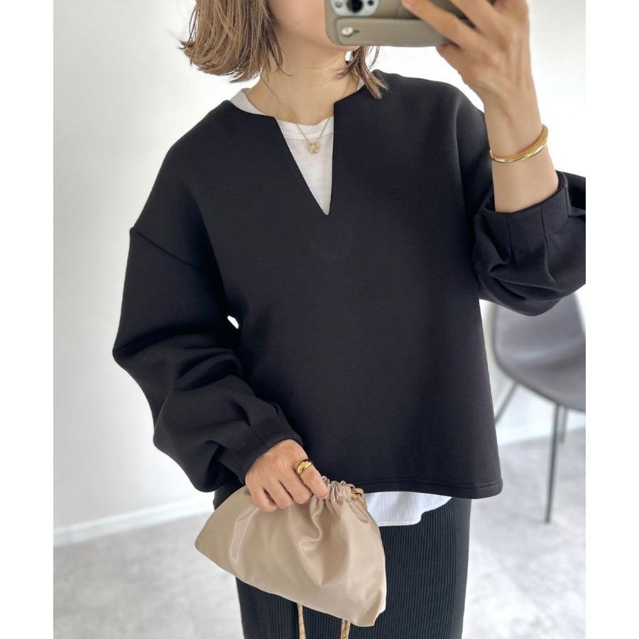 Хорошая ткань зимние толстовки японский однотонный свободный пуловер V-образный вырез фонарь длинный рукав толстовка для женщин