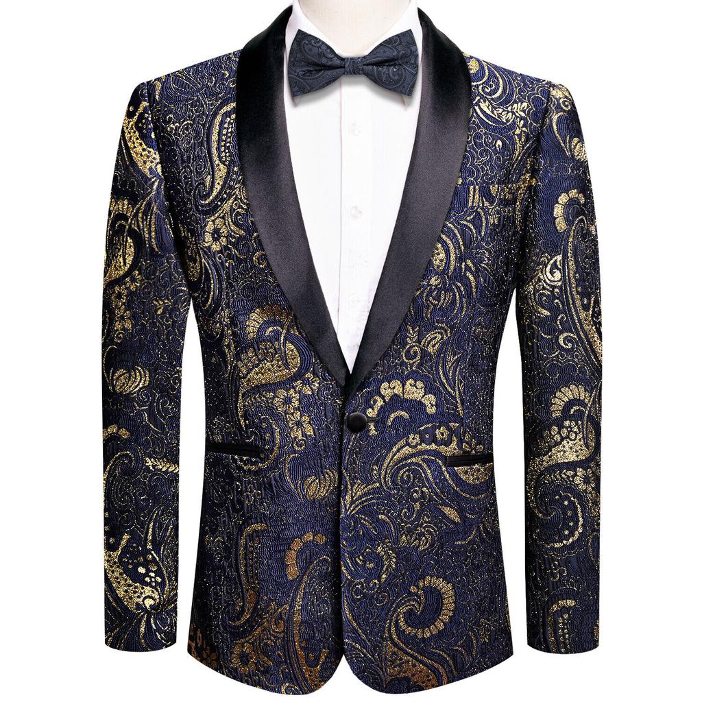 Men's Floral Dress Suit Luxury Embroidered Wedding Blazer Dinner Tuxedo Jacket