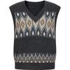 ANNARKO Women's Fair Isle Jacquard Beaded Knit Vest